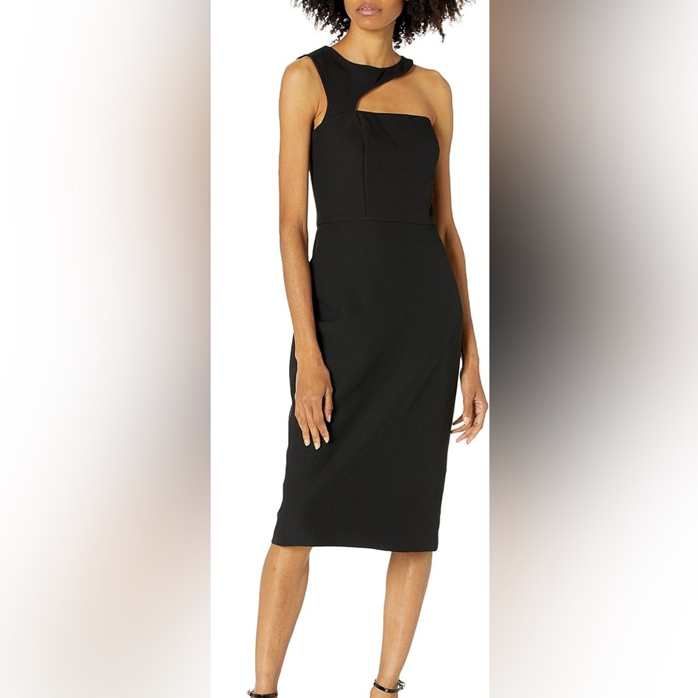 BCBGMAXAZRIA Women’s Asymmetrical Cut-Out Midi Dress – Size